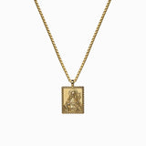 Awe Inspired Mini Mother Mary Tablet Necklace | Long Adjustable Cable Chain