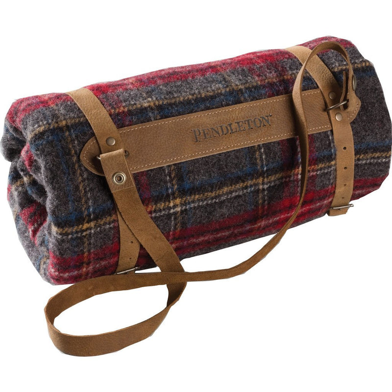 Pendleton Motor Robe With Leather Carrier | Charcoal Stewart ZC333