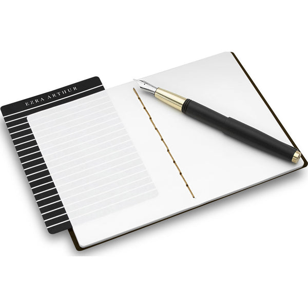 Ezra Arthur Small Notebook | Jet Top Stitch Nbs05