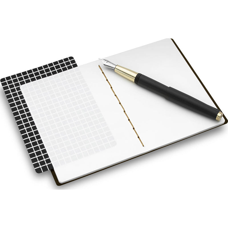 Ezra Arthur Small Notebook | Jet Top Stitch Nbs05