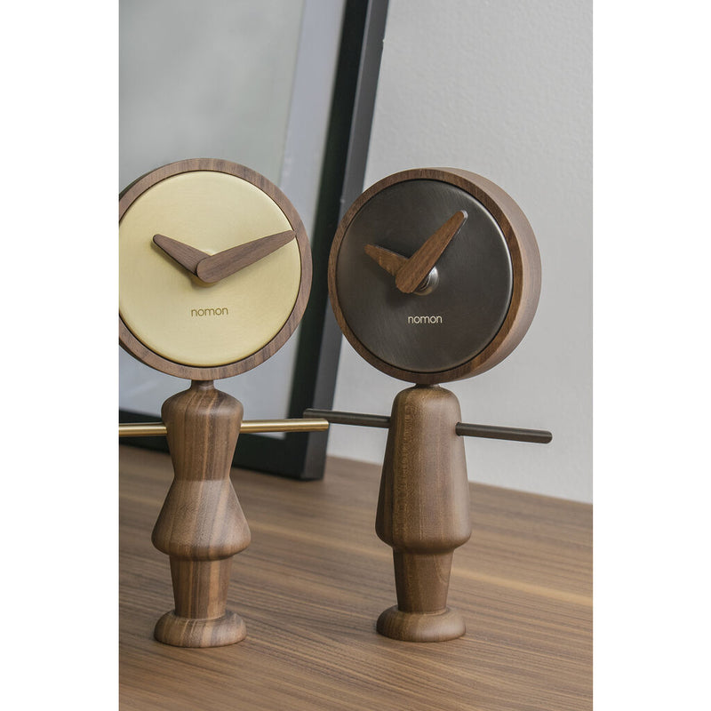 Nomon Nene T Table Clock | Walnut/Brass