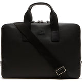 Lacoste Chantaco Matte Pique Leather Computer Bag | Black