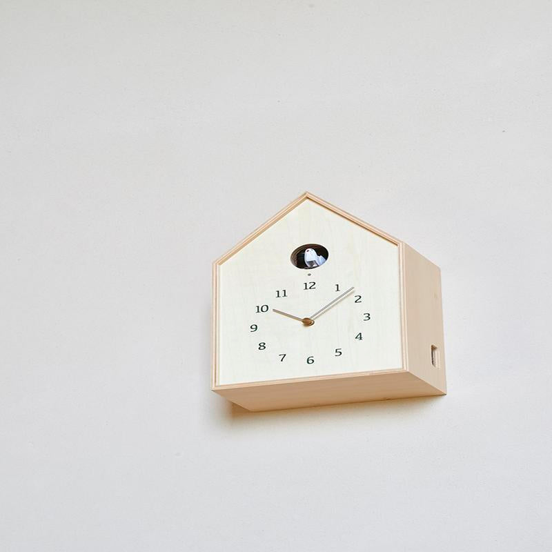 Lemnos Birdhouse Clock Natural