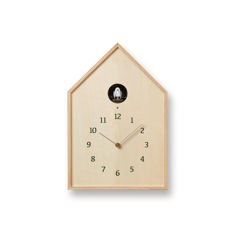 lemnos birdhouse clock natural
