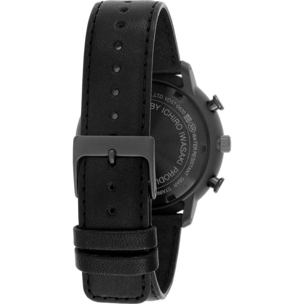 Issey Miyake C Black Chronograph Watch | Black Leather NYAD007
