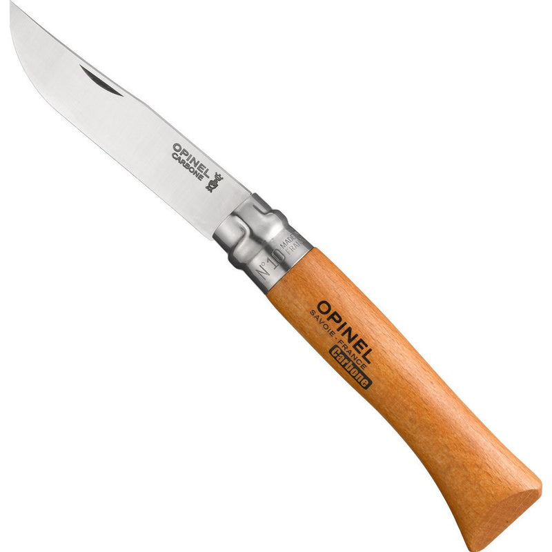 Opinel No 10 Carbon Steel Knife | Natural Beechwood 113100