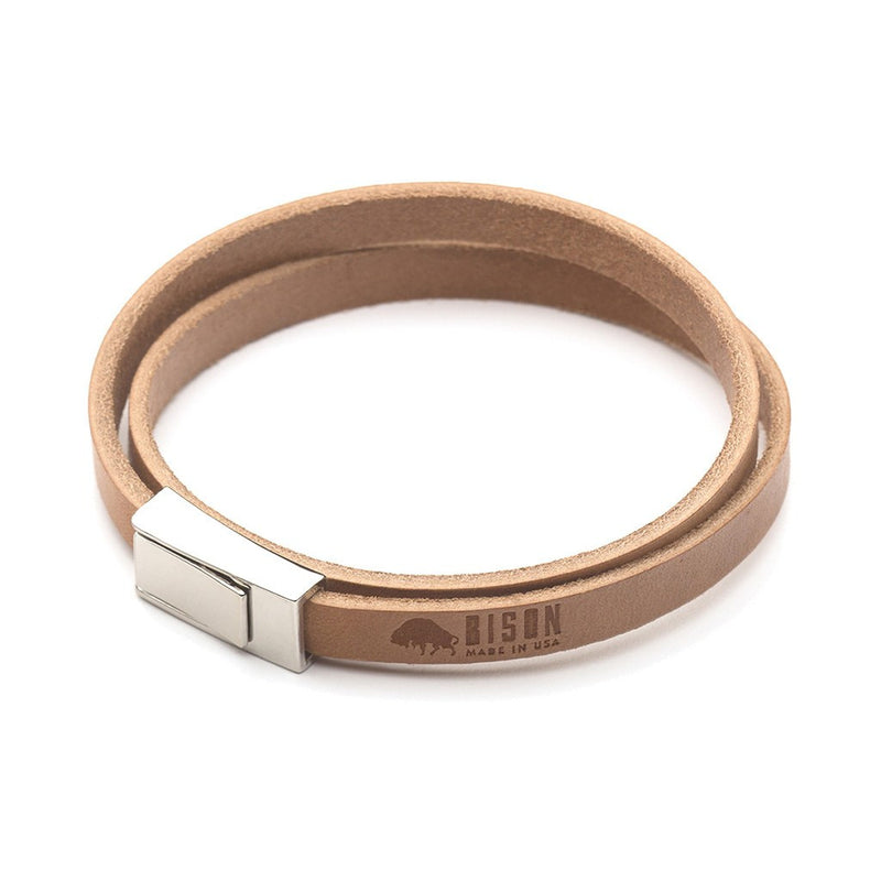 Ezra Arthur Double Wrap Bracelet | Natural Horsehide CB107