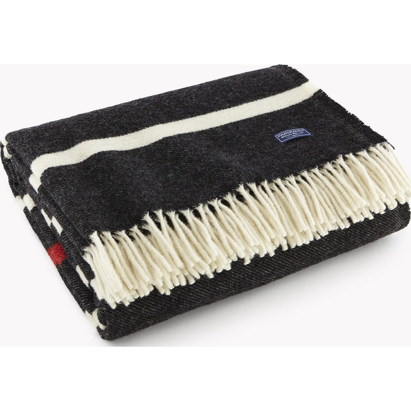 Faribault Nisswa Stripe Wool Throw | Black 12189 50x72