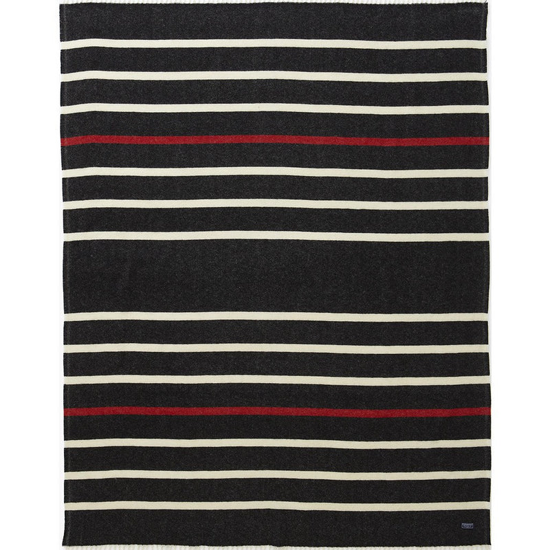 Faribault Nisswa Stripe Wool Throw | Black 12189 50x72