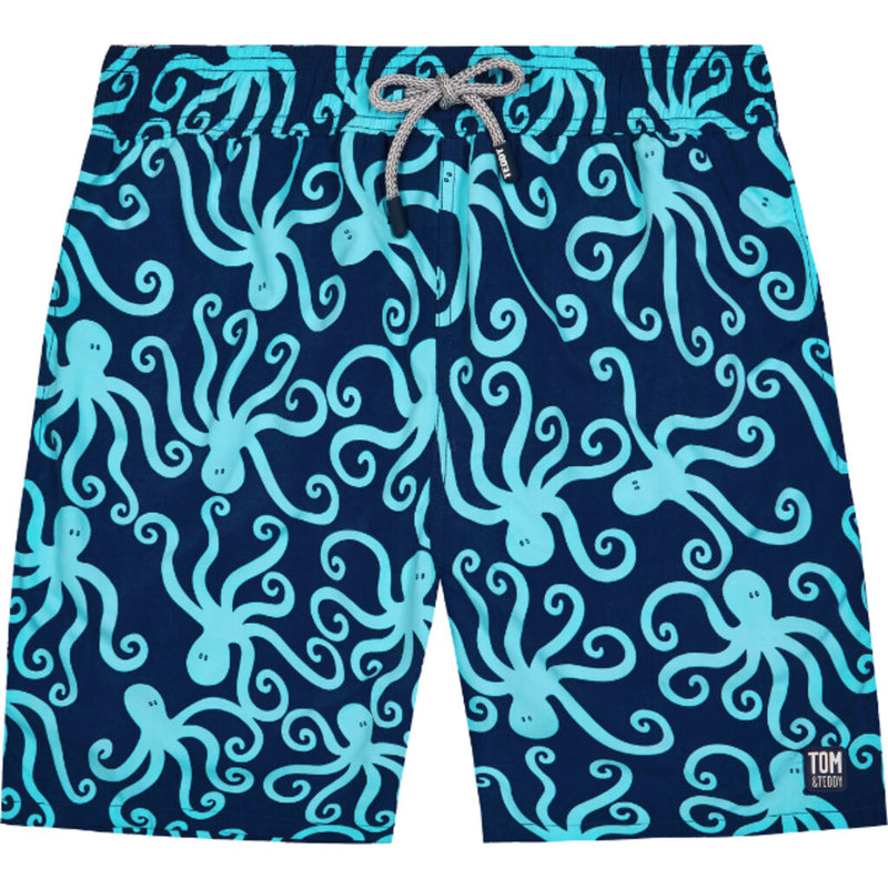 Tom & Teddy Men's Octopus Shorts | Dark Blue & Sky 