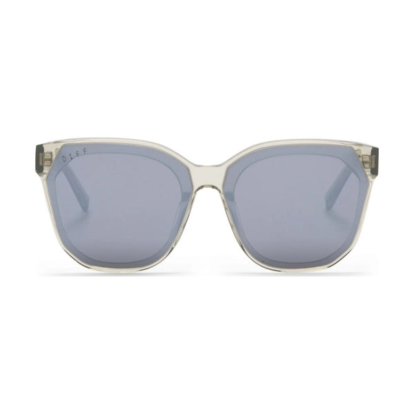 Diff Eyewear Gia Sunglasses | Olive Crystal + Grey Mirror