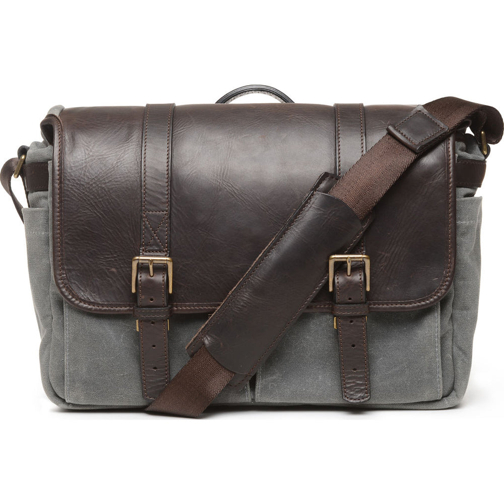 ONA カメラバッグ 50/50 Leather/Canvas ONA The Brixton Camera Messenger Bag Smoke/Dark Truffle – Sportique