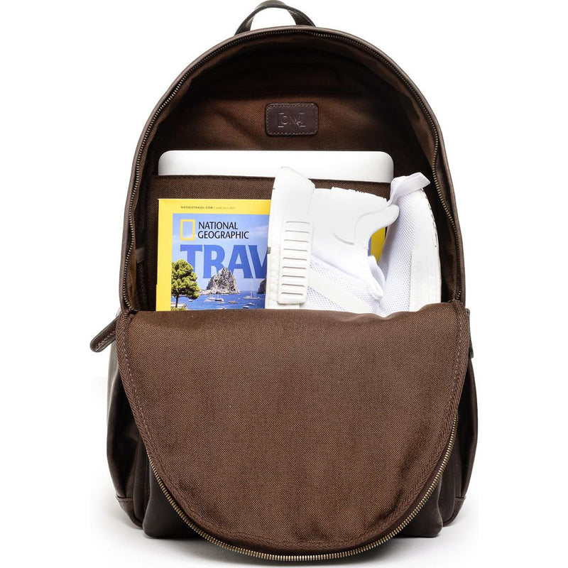 dark truffle leather backpack ONA Clifton Camera Backpack