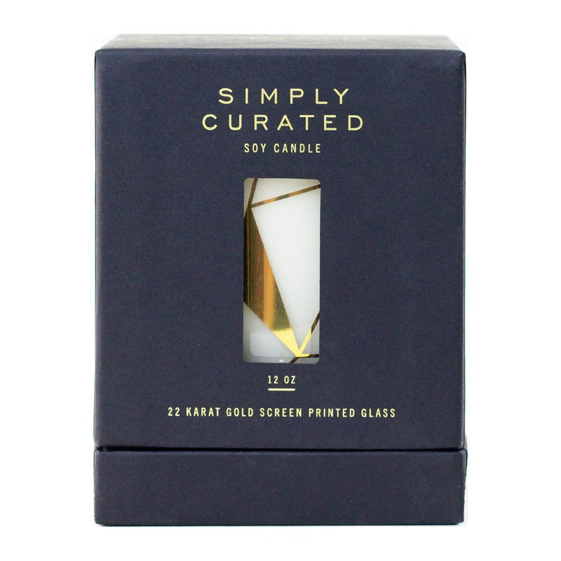 Simply Curated The Cocktail Collection 22K Gold Soy Candle | Oakmoss + Leather