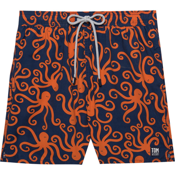 Tom & Teddy Octopus Swim Trunk | Blue&Orange / 2XL