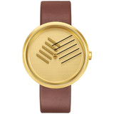 Projects Watches On Right Track | Brass/Brown Leather