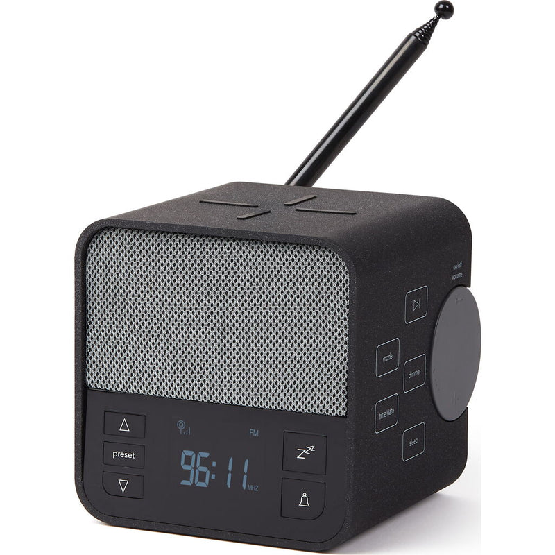Lexon Oslo News Lite Alarm Clock Radio W/ Bluetooth Speaker & Wireless Charger