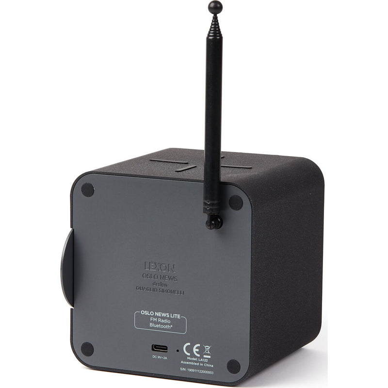 Lexon Oslo News Lite Alarm Clock Radio W/ Bluetooth Speaker & Wireless Charger