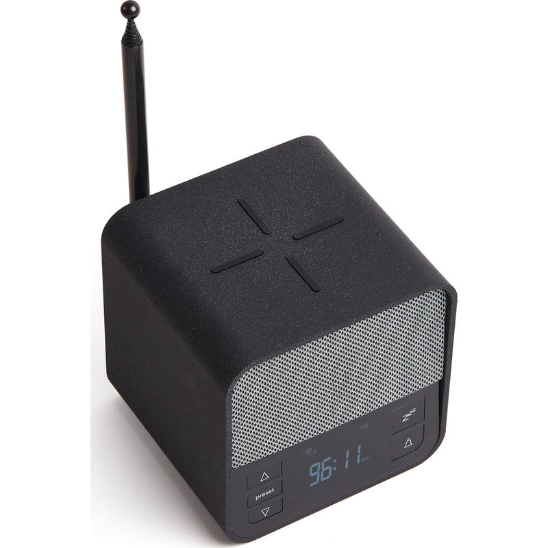 Lexon Oslo News Lite Alarm Clock Radio W/ Bluetooth Speaker & Wireless Charger