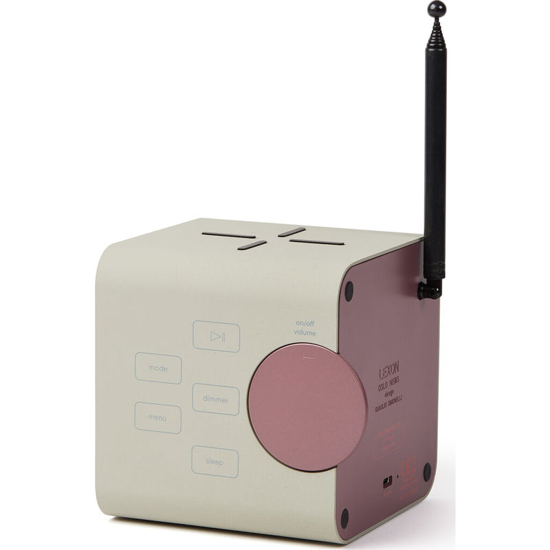 Lexon Oslo News Lite Alarm Clock Radio W/ Bluetooth Speaker & Wireless Charger