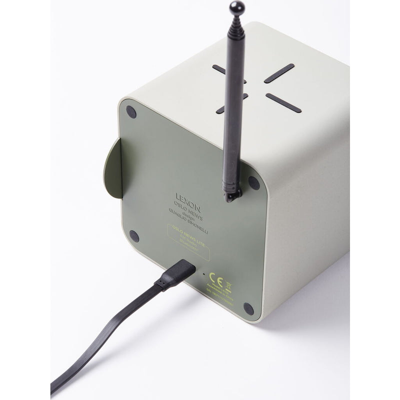 Lexon Oslo News Lite Alarm Clock Radio W/ Bluetooth Speaker & Wireless Charger