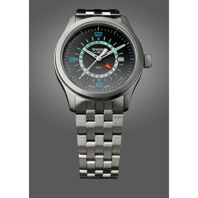traser H3 Silver P59 Aurora GMT Watch | Steel Strap32-107232