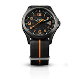 traser H3 Black/Orange P67 Officer Pro Gunmetal Watch | Textile Strap73-107425