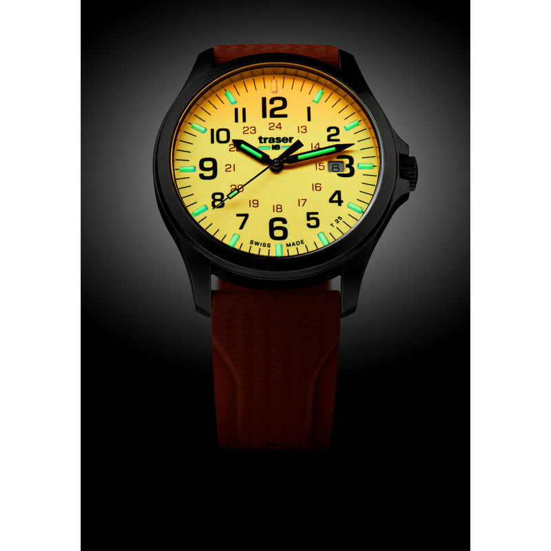 traser H3 Orange P67 Officer Pro Gunmetal Watch | Rubber Strap75-107423
