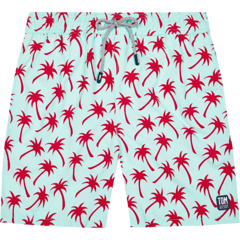 Tom & Teddy Men's Palms Shorts | Ice Green & Fuchsia 