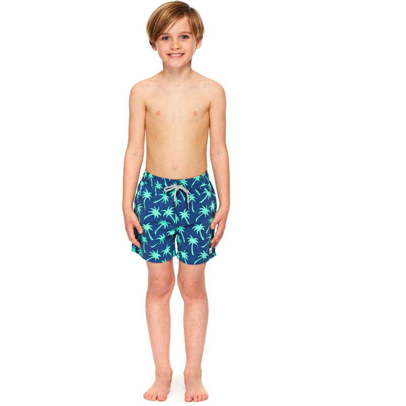 Tom & Teddy Boy's Palms Shorts | Navy & Spring Green 