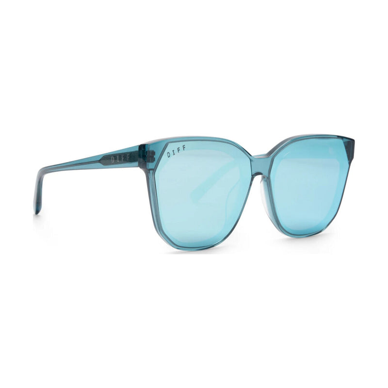 Diff Eyewear Gia Sunglasses | Pure Blue (Solid) + Pure Blue Mirror
