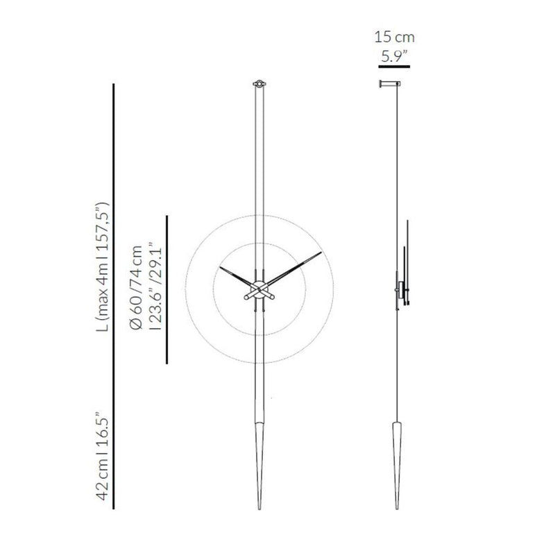 Nomon Pendulo I Wall Clock | Steel/Chromed Brass