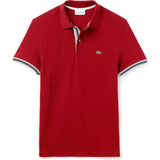 Lacoste Slim Fit Piped Sleeves Men's Polo Shirt | Autumnal Red PH3187