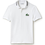 Lacoste Slim Fit Graphic Pique Men's Polo Shirt | White/Black