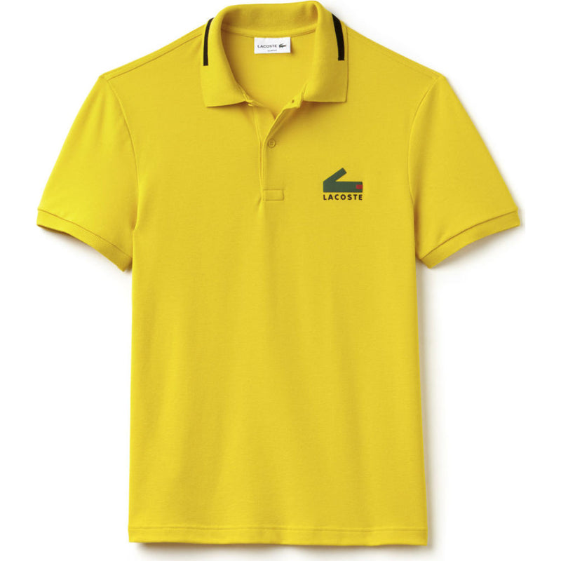 Lacoste Slim Fit Graphic Pique Men's Polo Shirt | Calcutta Yellow/Black
