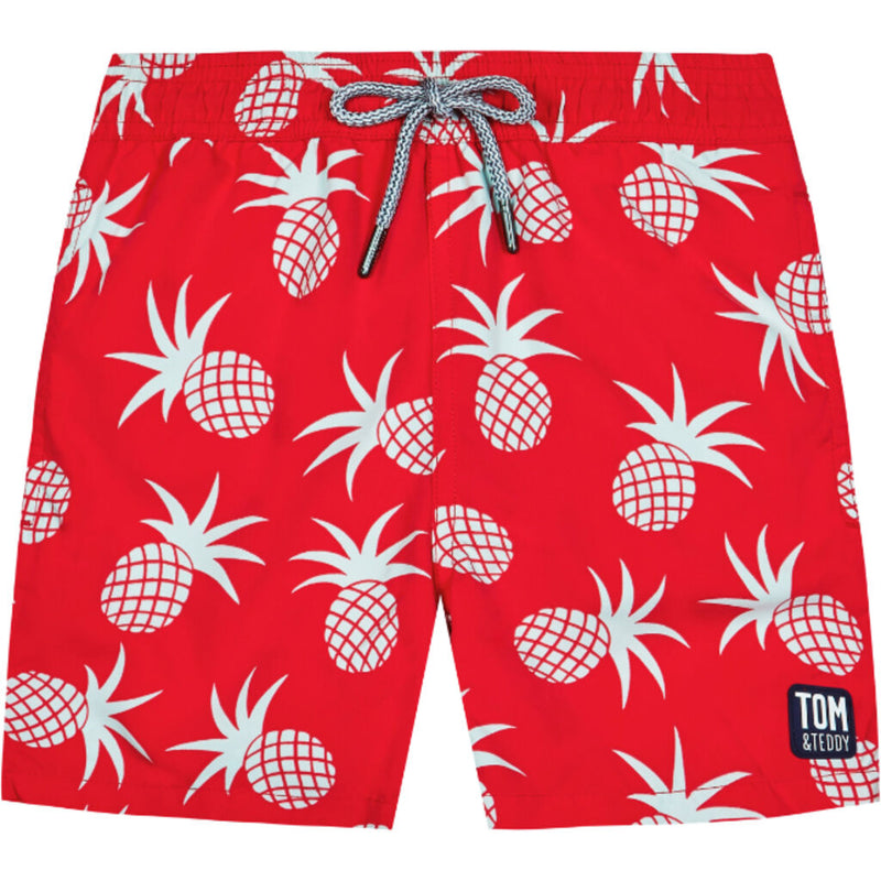 Tom & Teddy Boy's Pineapple Shorts | Blue & Crimson 