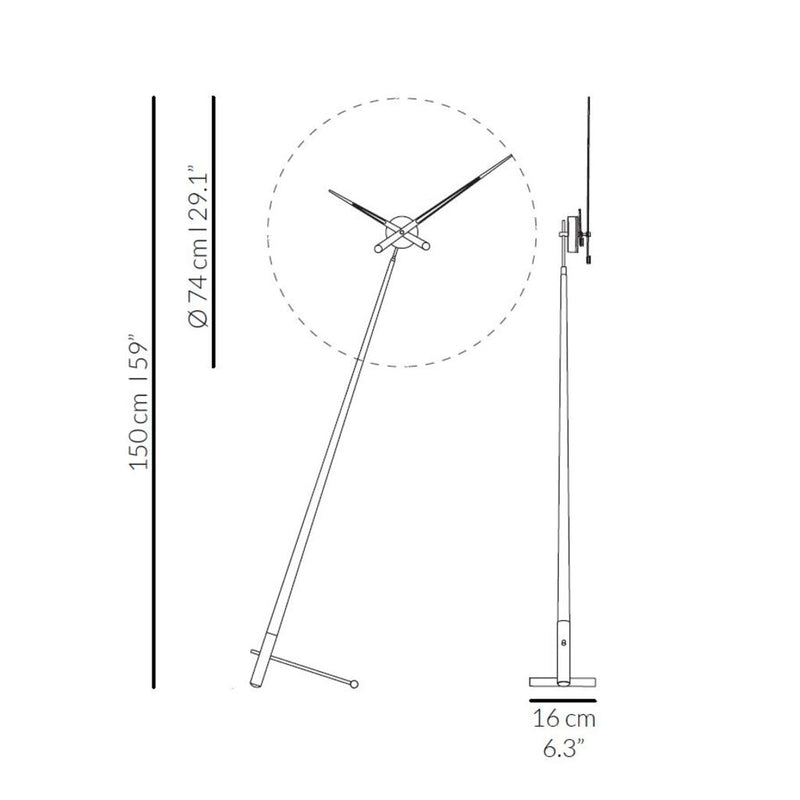 Nomon Pisa G Floor Clock | Brass/Walnut