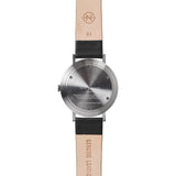 VOID PKG01 Brushed Round White Watch | Black Leather PKG01-SI/BL/WH