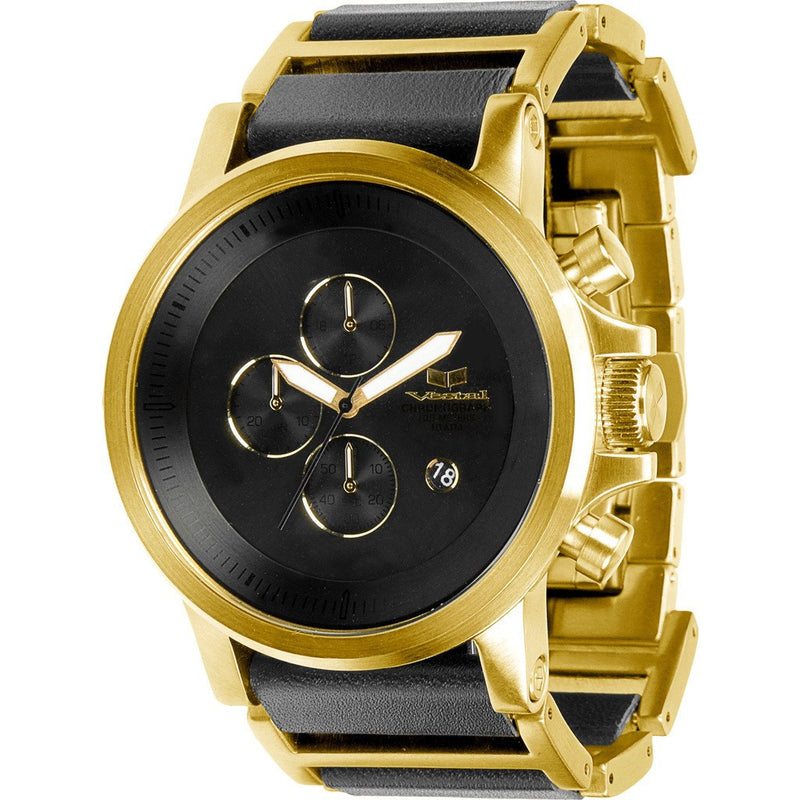 Vestal Plexi Leather Watch | Gold/Black PLE040