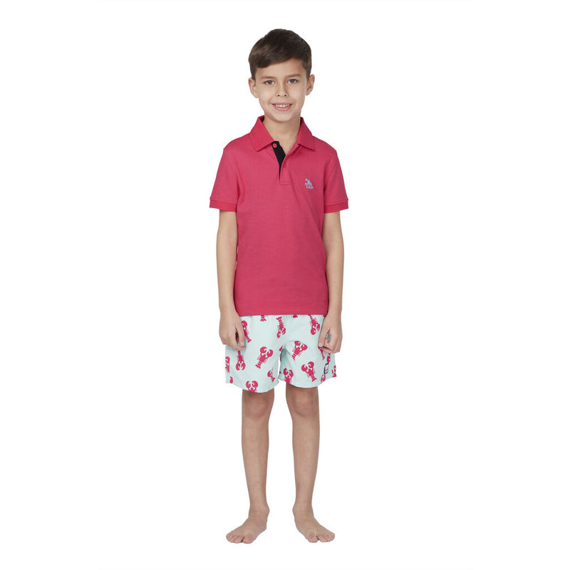 Tom & Teddy Kid's Polo Shirt | Raspberry