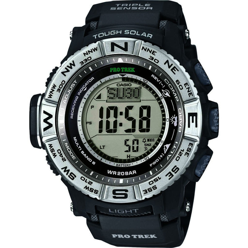 Casio Atomic Digital PRW-3500-1CR Watch | Black/Silver