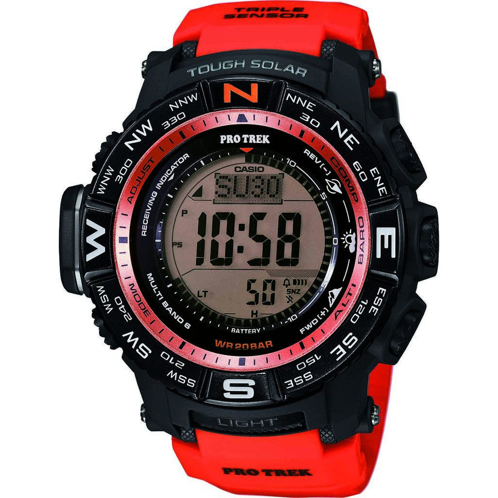 CASIO　PROTREK　PRT-60U　レッド　赤 Casio Pro Trek PRW-3500Y-4CR Watch | Black/Red – Sportique