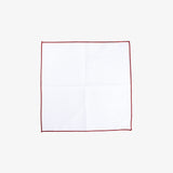 Hook & Albert Pocket Square | White Staple Red Trim PSWCS-RED-OS