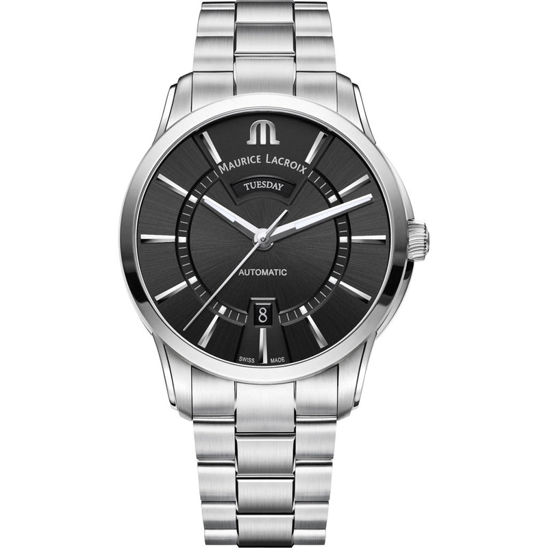 Maurice Lacroix Pontos Day Date 41mm Watch | Black/Silver PT6358-SS002-330-1