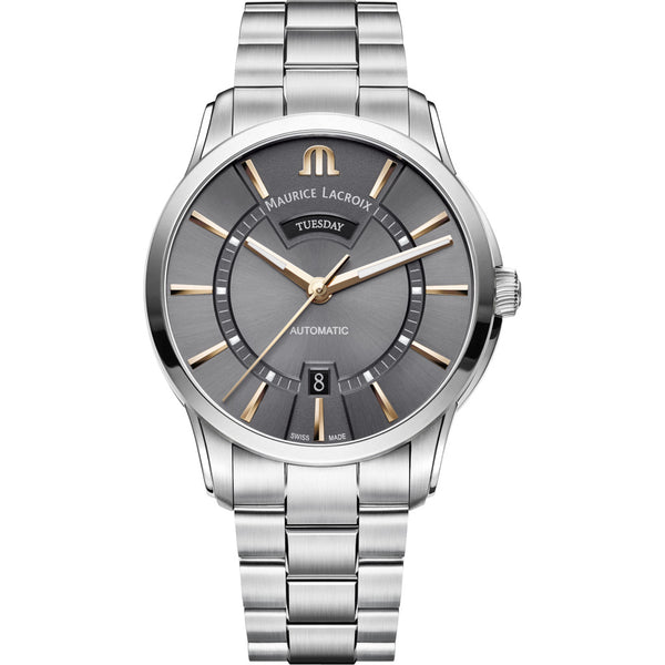 Maurice Lacroix Pontos Day Date 41mm Watch | Anthracite/Silver PT6358-SS002-331-1