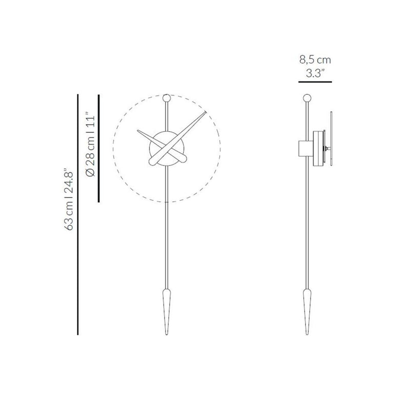 Nomon Punta Wall Clock | Oak finish/Glassfibre/Polystyrene