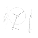 Nomon Puntero L Table Clock | Steel/Chromed Brass/Walnut