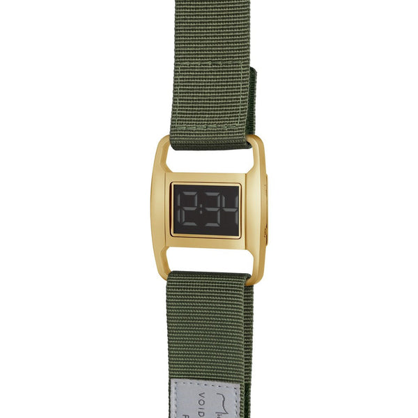 VOID PXR-5 Polished Gold Watch | Olive Nylon PXR5-PG/OL
