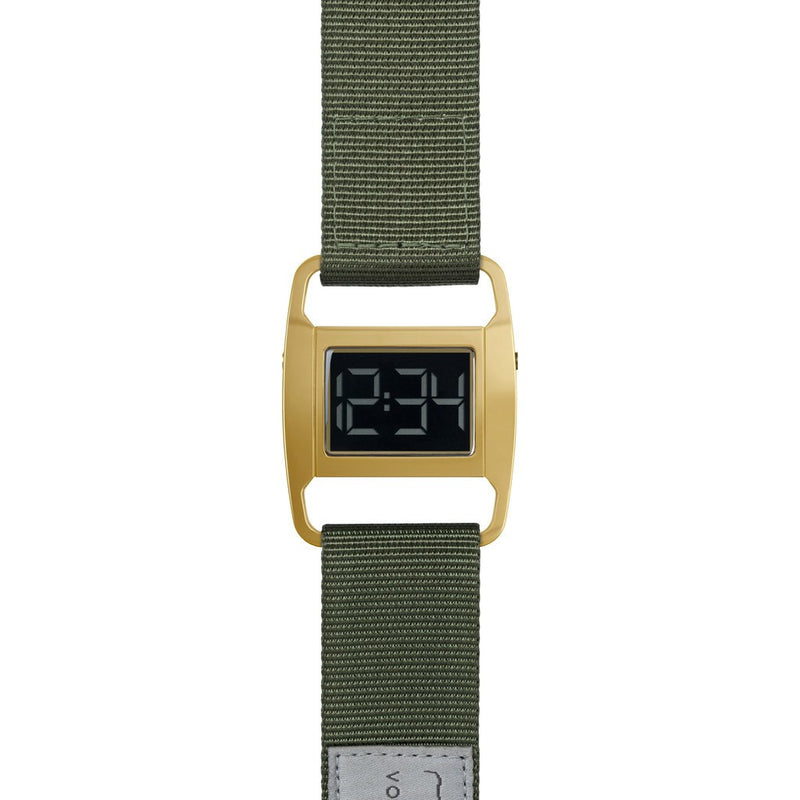 VOID PXR-5 Polished Gold Watch | Olive Nylon PXR5-PG/OL