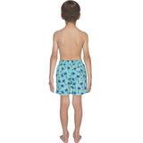 Tom & Teddy Boy's Palms Swim Trunk | Emerald & Blue